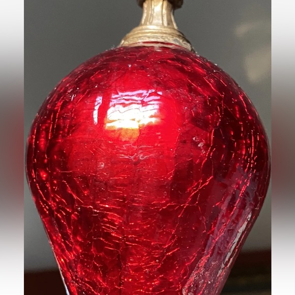 Holiday Vintage Midcentury Red Glass Christmas Ornaments Heavy And